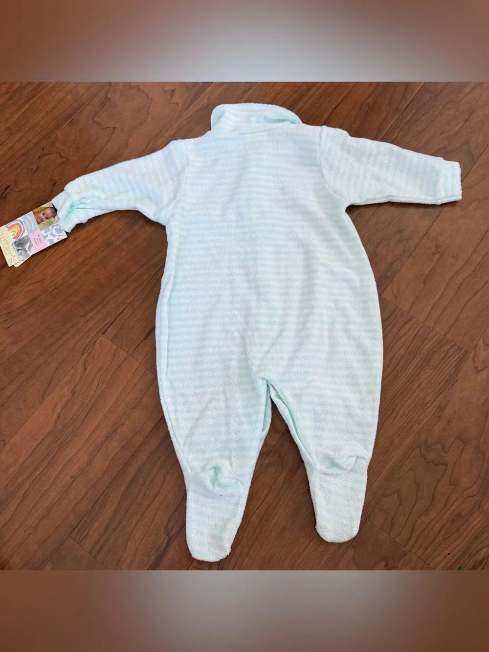 NWT Carter's Little Teddy Footed One Piece Sleeper Button Romper Size 0-3 Months